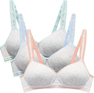 Phennie's Big Girls Cotton Training Bras Kids Wireless Light Padded for Teens 10-18 Years