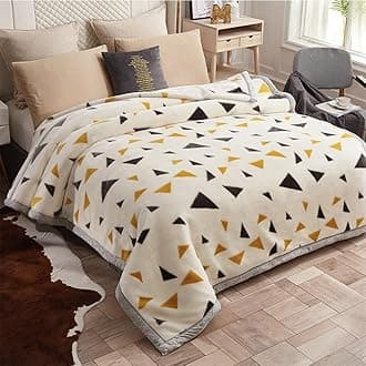 Fleece Blanket Quee King Size,Plush Korean Mink Blanket,4Kg - 2 Plyprinted Heavy Blanket for Winter - Ultra Soft Microfiber Sofa Fleece Blankets,N,200x230cm 4Kg(78x91in9lb)