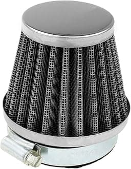 HIAORS Universal 48mm 49mm 50mm Motorcycle Air Filter Compatible with 50cc 70cc 90cc 110cc 125cc CB250 DT250 TTR DT250MX GS250 GS250T ATV Scooter Moped Pit Dirt Bike High Performance Parts Silver
