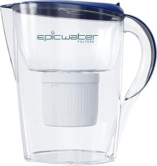 Epic Water Filters Pure Filter Pitchers for Drinking Water, 10 Cup 150 Gallon Filter, Tritan BPA Free, Removes Fluoride, Chlorine, Lead, Forever Chemicals