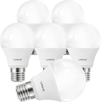 Linkind A19 LED Light Bulbs Dimmable, 60W Equivalent, 2700K Soft White LED Light Bulbs, High CRI90, 9W Energy Efficient 800 Lumens, E26 Base, UL Listed, Lighting for Bedroom Living Room, 6 Packs