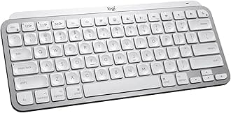 Logitech MX Keys Mini for Mac Minimalist Wireless Keyboard, Compact, Bluetooth, Backlit Keys, USB-C, Tactile Typing, Compatible with MacBook Pro,MacBook Air,iMac,iPad - Pale Grey