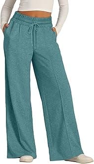 Womens Wide Leg Sweatpants Lightweight High Waisted Joggers with Pockets Baggy Comfy Drawstring Lounge Pants 2024