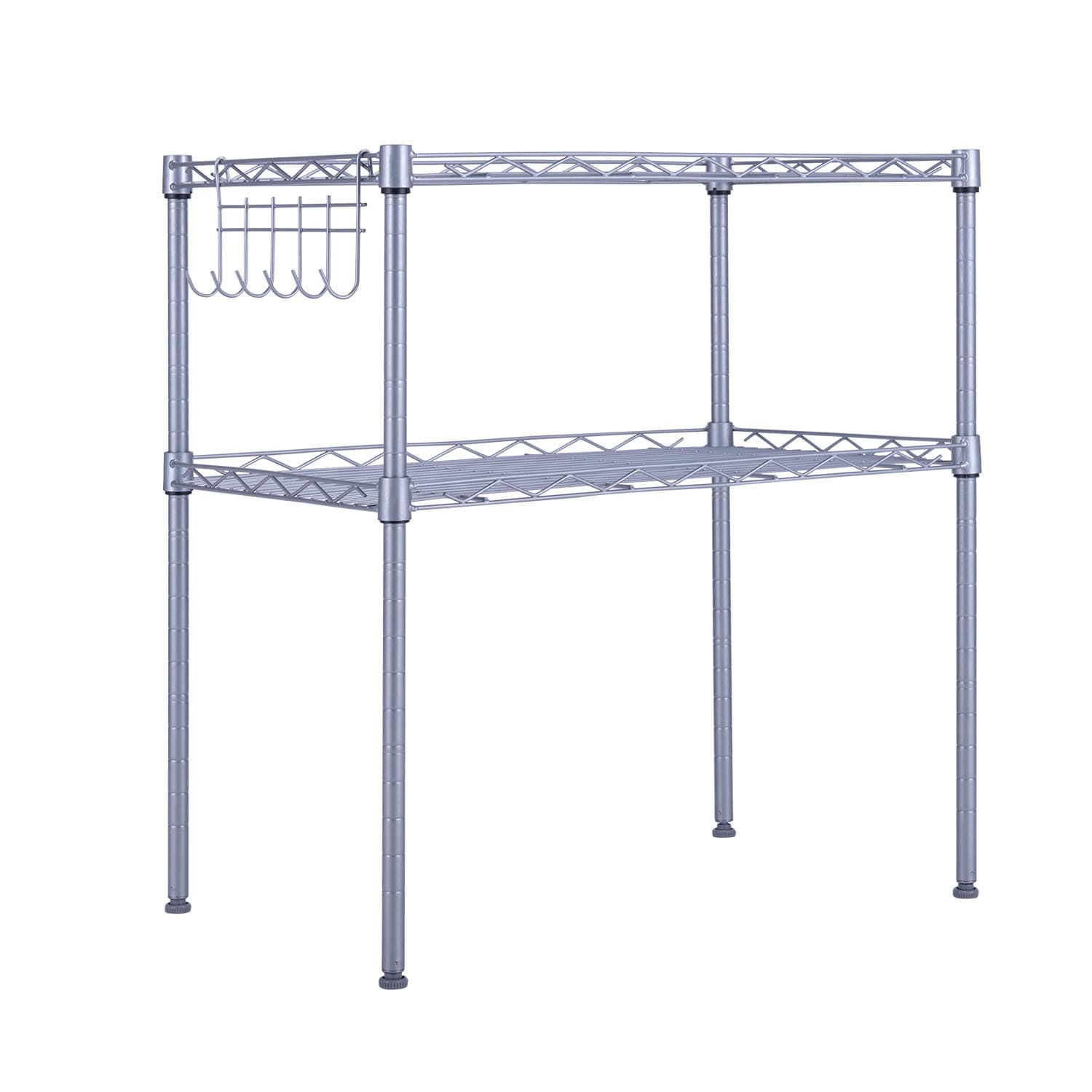 SINGAYE 2 Tier Adjustable Storage Rack Baker’s Rack Kitchen Storage Rack Kitchen Shelving Unit with 2 Shelf Liners