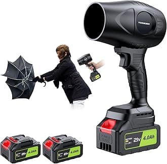 Electric-Cordless-Leaf-Blower - 400000RPM Handheld Leaf Blower - 3 X 4.0Ah Batteries and Charger Included, Lightweight Leaf Blower for Patio Cleaning