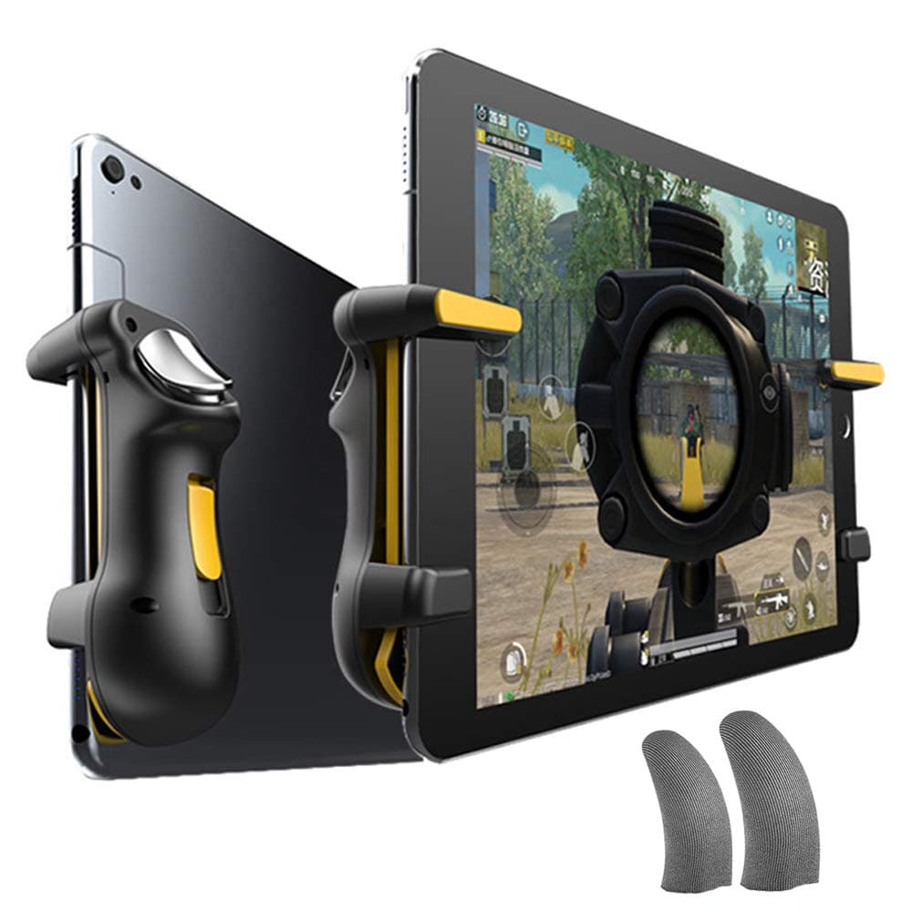 Barbuk PUBG Controller for Ipad Tablet Capacitance L1R1 Fire Aim Button Gamepad Joystick Continuous click, PUGB Trigger for Ipad with 2pcs Gaming Finger Sleeve