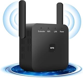 WiFi Extender for Large Homes: 3800sq.ft Long Range - 4 Antennas + 45 Devices | Instant Boost with Ethernet