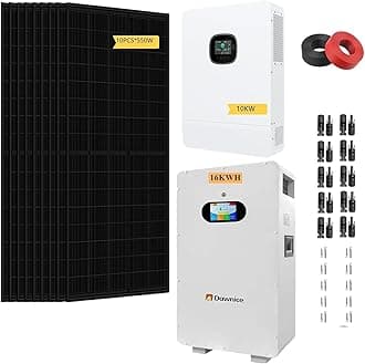 48V 10KW Off Grid Solar System Complete Kit 5KWH Kit Home Solar Power System Complete Kit with 10PCS*550W Solar Panels, 10KW Inverter, 51.2V 100Ah 5KWH LiFeP04 Battery