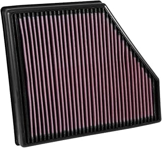 K&N High-Flow Original Lifetime Engine Air Filter: Increase Power: Premium, Washable: Compatible with 2016-2024 Chevrolet: Camaro, SS, ZL1, 33-5047