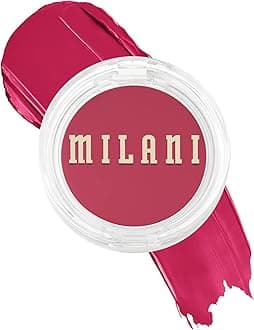 Milani Blush Makeup – Cheek Kiss Cream Blush for Cheeks, Buildable Cream-to-Gel Blusher & Lip Tint, Dewy Natural Color, Hydrating - Blushing Berry