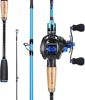Sougayilang Fishing Pole, Stainless Steel Guides Fishing Rod and Reel Combo with Spinning Reel Combo for Saltwater and Freshwater Fishing Gear and Equipment