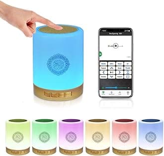 SQ112 Quran Speaker,Touch Quran Lamp Bluetooth Cube Speake AZAN Speaker With Remote & APP Control Full Recitations of Famous Imams and Quran Translation in Many Languages Including English, Arabic