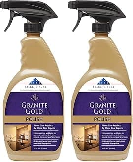 Granite Gold Polish Spray, Streak-Free Shine for Granite, Quartz, Marble, Travertine, Natural Stone Countertops, 24 Fl Oz (Pack of 2)