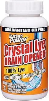Instant Power 1650 Crystal Lye Drain Bottle Opener 1 lb Quick Action Sodium Hydroxide for Sink and Drain Systems | Plumbing Solution