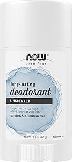 NOW Foods Solutions, Long Lasting Deodorant, Unscented, Paraben & Aluminum Free, 2.2-Ounce