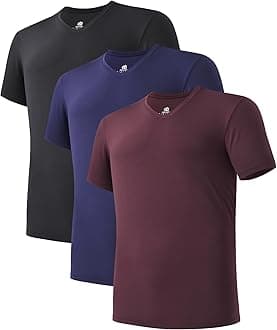 Men's Undershirts Micro Modal Ultra Soft T-Shirts Stretch Moisture-Wicking Crewneck/V-Neck Tees for Men, 3-Pack