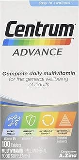 Centrum Advance Multivitamin and Multimineralism - Pack of 100 Tablets