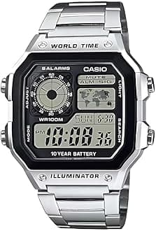 AE-1200WHD-1A - Sports - Men's Watch - Digital Quartz - LCD Dial - Grey Steel Strap