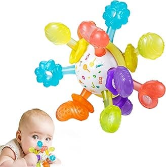 Baby Montessori Sensory Toys for 0-6 6-12 Months, Baby Teether Teething Toys for Babies 0 3 6 9 12 18 Months, Newborn Infant Learning Developmental Toys Gifts for 1 2 Year Old Boys Girls