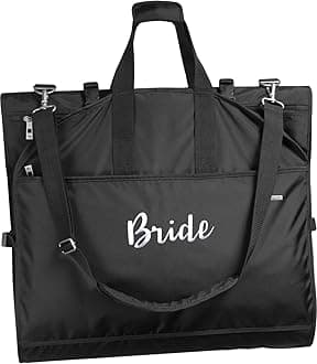 WallyBags Women's 66” Premium Tri-fold Carry on Destination Wedding Dress Travel Bag, Black - B1, 66 Inch, 66” Premium Tri-fold Carry on Destination Wedding Dress Travel Garment Bag