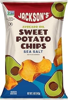 Jackson's Jackson's Sweet Potato Kettle Chips with Sea Salt Made with Premium Avocado Oil (5 Ounce, Pack of 7) - Anti-Allergic, Gluten Free, Peanut Free, Vegan, Paleo Compatible - Product