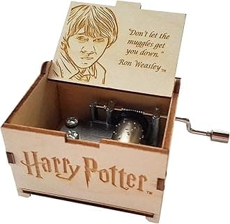 TheLaser'sEdge, Harry Potter Mini Music Box with Movies Hedwig's Theme, Gifts for Women, Men, Birthday, Christmas, Mother’s Day, Anniversary or Merchandise Decor - Ron Weasley Muggles Quote