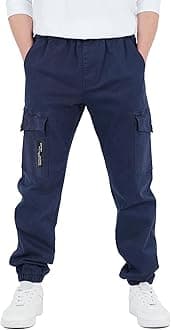 Kids Boys Elasticated Waist Slim Fit Cargo Joggers