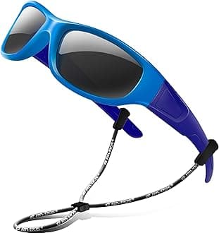 Kids Sunglasses Polarized UV Protection Flexible Rubber Glasses Shades with Strap for Boys Girls RBK037