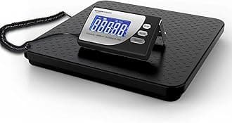 Amazon Basics Digital Postal Scale with Tare Function, Heavy Duty, Aluminium Platform, 440 lb Capacity, Digital Shipping, Portable, Black