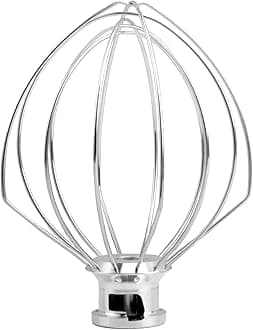 K45WW 6'' Wire Whip Compatible with 4.5-5Qt KitchenAid Tilt-Head Stand Mixer, Kitchenaid Whisk Replacement For Egg Cream Stirrer, Flour Cake Balloon Whisk，Kitchenaid mixer attachments