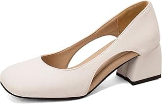 Diuniarza Block Heel Square Toe Loafer Comfort Women Court Shoes