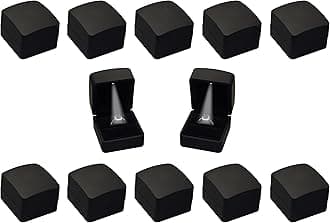 The Jewellery PakThe Jewellery Pak 12 Piece Wholesale Bulk Pack LED Black Ring Box for Proposal, Wedding, Engagement, Packaging, Shipping...Luxury LED Lighted Ring Jewelry Gift Box with Light for Men for Women