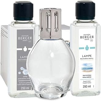 MAISON BERGER Lampe Giftset - Starter Oval - Home Fragrance Diffuser - Includes 2 Fragrances So Neutral and Ocean Breeze - 250 milliliters - 8.45 Fluid Ounces
