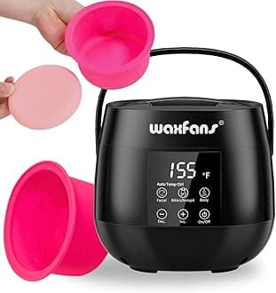 Smart Digital Wax Machine with Auto Temperature Control for Safe Hair Removal - Suitable for Brazilian, Bikini, Facial, Eyebrow, Nose & Full Body Waxing (with a Silicone Bowl)