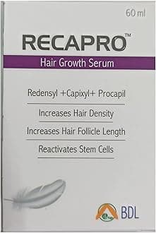 Recapro Hair Growth Serum 60 Ml Redensyl +Capixyl+ Procapil Increases Hair Density Increases Hair Follicle Length Reactivates Stem Cells