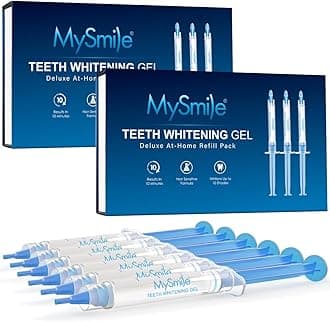 MySmile Teeth Whitening Gel Refills Pack, 6 Non-Sensitive Tooth Whitening Gel for White Teeth, Teeth Whitener Dental Grade Tooth Stain Remover for Tray, Fast Result Whitening