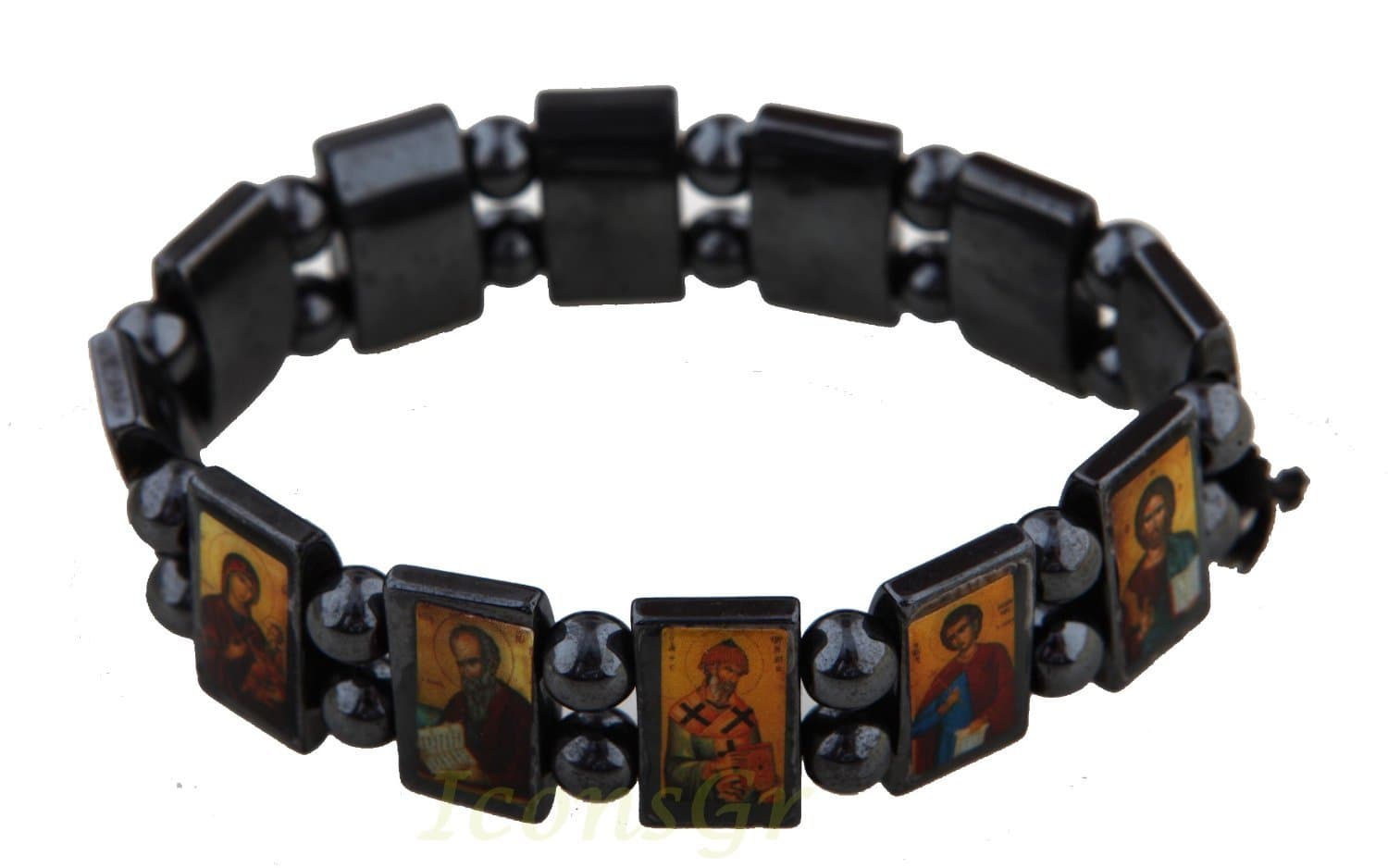 { language_tag:de_DE, brand_seq_id:null.int, value:"IconsGr Christian Orthodox Greek Religious Hematite Bracelet Saint