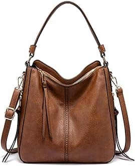 � Tote Handbag for Women, Girls Stylish Fashion Faux Leather Tote Shoulder Bag Classic Solid Color Shoulder Tote Bag for Women & Girls Crossbody Bags for Girls & Women Gift - 1