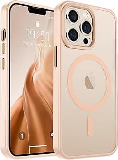 SUPFINE Magnetic for iPhone 13 Pro Max Case [Compatible with MagSafe] [10 FT Military Grade Drop Protection] Slim Translucent Matte Shockproof with Anti-Fingerprint Phone Case,Matte Sand Pink