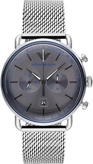 Emporio Armani Men's Chronograph, Stainless Steel Watch, 43mm case size