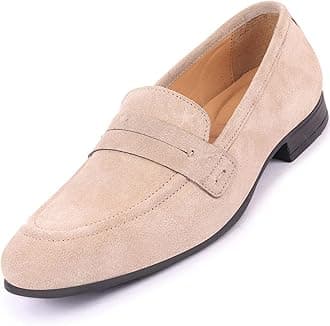 FAUSTOMen's Suede Leather Slip On Penny Loafer Shoes for Outdoor|Fashion|Casual|Party|Comfortable|TPR Sole Flexiblity (6-13 UK)