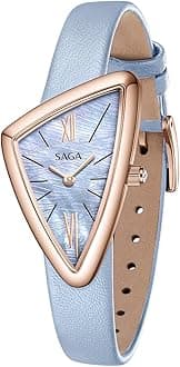 Sailboat Women's Luxury Quartz Watch with Swiss Movement, Roman Numeral Dial, Danube Crystal, Stainless Steel Triangular Case, 3ATM Water Resistant - Elegant Gift for Small Wrists