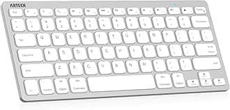 Arteck Ultra-Slim Bluetooth Keyboard Compatible with iPad 10.2-inch/iPad Air/iPad 9.7-inch/iPad Pro/iPad mini, iPhone and Other Bluetooth Enabled Devices Including iOS, Android, Windows Silver
