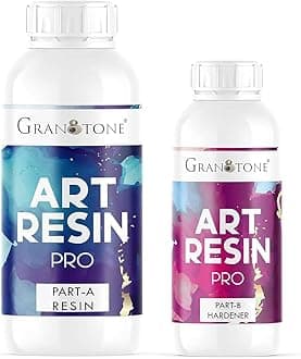 GRANOTONE Crystal Clear 2:1 Epoxy UV Resin and Hardener 150 Grams Liquid Art Kit Long Lasting Smooth Finish Non Toxic Easy to Use with Self Leveling Suitable for Jewellery and Keychain Making