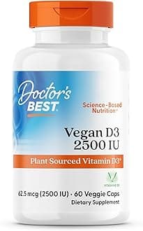 Vitamin D3 2500IU with Vitashine D3, Non-GMO, Vegan, Gluten Free, Soy Free, Regulates Immune Function, Supports Healthy Bones, 60 Count
