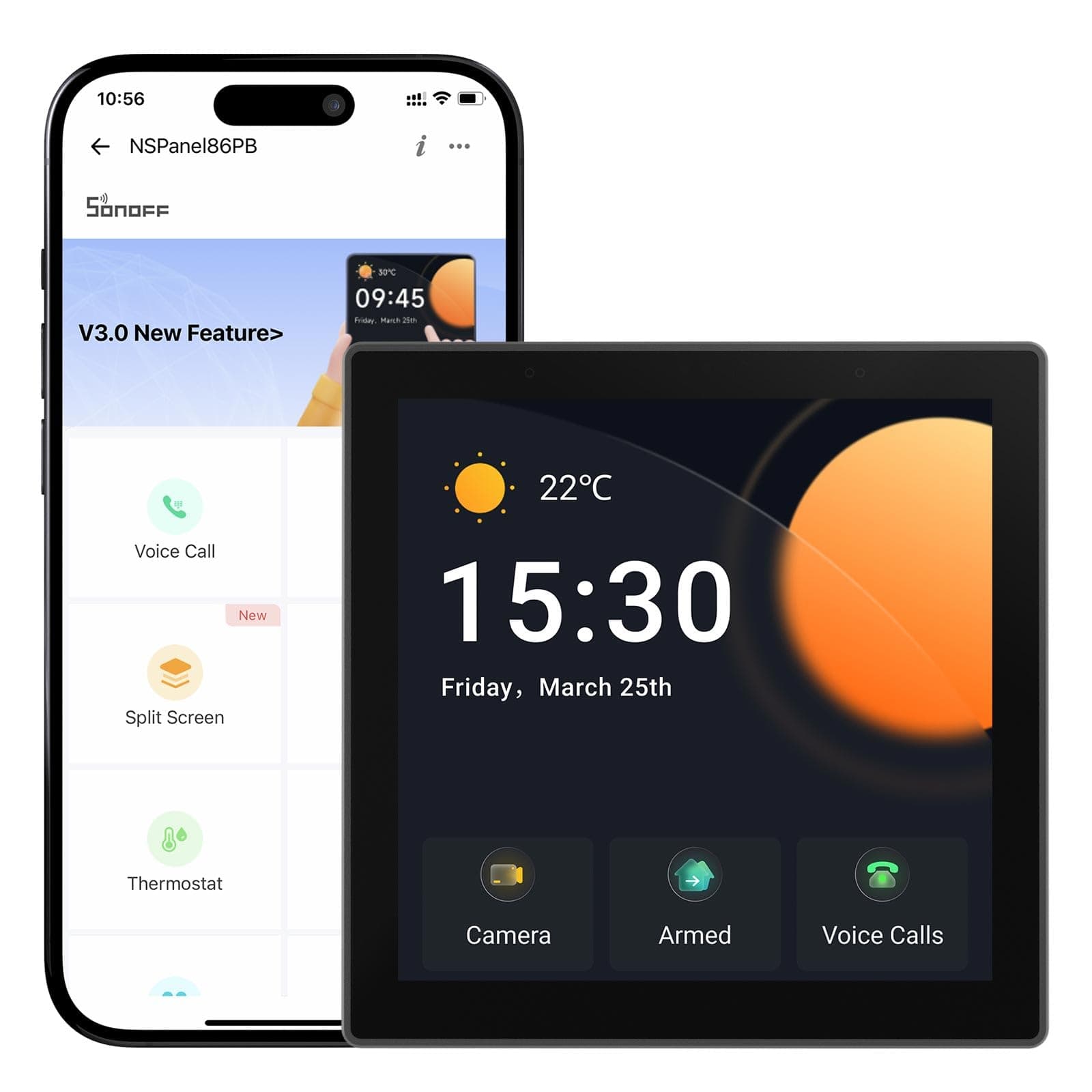 – SONOFF NSPanel Pro Smart Home Control Panel, Zigbee 3.0 Gateway Hub, with Power Consumption Statistics, Thermostat, Call Intercom, etc. All-in-One Control Center Hub Dim Gray