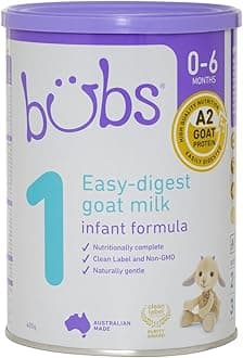 Bubs Goat Milk Infant Formula Stage 1, Infants 0-6 months, Made with Fresh Goat Milk, 14.1 oz