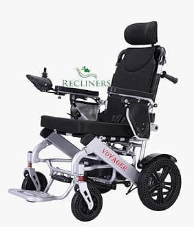 Rubicon DX11 - Reclining Foldable Electric Wheelchairs for Adults - Longest Range 25 Miles of Freedom: Airline Approved Deluxe Electric Wheelchair with Dual 12AH Lithium Batteries, 600W Motor (Model1)