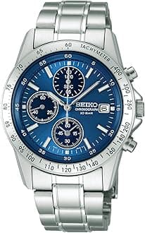 [Seiko Watch] Wristwatch Seiko Selection Men's Quartz Chronograph Watch, silver/blue, 1 piece, Bracelet Type