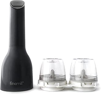 Award-Winning Battery Operated Salt and Pepper Grinder Set - Adjustable Coarseness, Ceramic Grinding Elements, LED Light, 2 Quick-Change ProPlus Pods - Perfect for Home Cooking & Gifting
